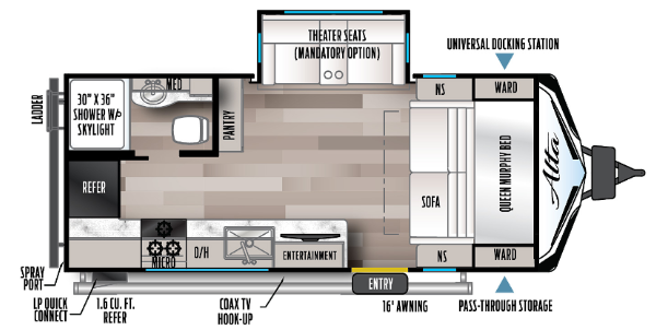 2022 EAST TO WEST RV ALTA 1900MMK, , floor-plans-day image number 0